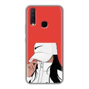 Силіконовый Чохол на ViVO Y17 з картинкой Модных девушек (Дівчина Nike)