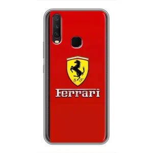 Силиконовый бампер с картинкой машины на ViVO Y17 (Ferrari Logo)