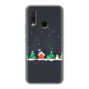 Силиконовый бампер на рождество для ViVO Y17 (Город зимний)