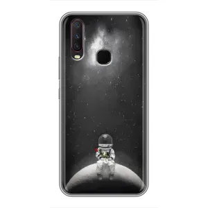 Силиконовый Чехол с принтом "Космонавты" на ViVO Y17 (Космонавт романтик)