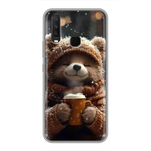 Друкований чохол 'Звірята з кавою' для ViVO Y17 (Ведмедик з кавою)