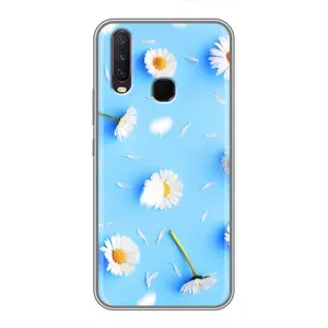 Чохол з Квітами для ViVO Y17 (ромашки на блакитному)