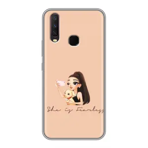 Силіконовый Чохол на ViVO Y17 з картинкой Модных девушек (З собакою)