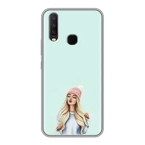 Силіконовый Чохол на ViVO Y17 з картинкой Модных девушек (В шапці)