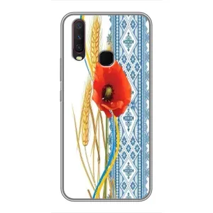 Силиконовый Чехол на ViVO Y17 с картинкой Вышиванки (Вышиванка с цветком)