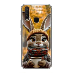 Друкований чохол 'Звірята з кавою' для ViVO Y17 (Зайчик з кавою)