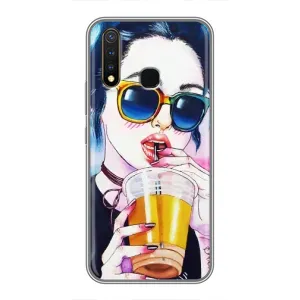 Чохол з картинкою Модні Дівчата Vivo Y19 (Дівчина з коктейлем)
