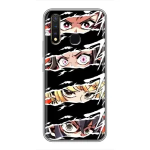 Силиконовые чехлы с глазами Anime для Виво У19 (Глаза на чорном)