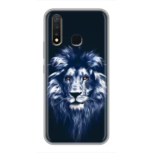 Чехол с картинкой на Vivo Y19 (Лев - синий)
