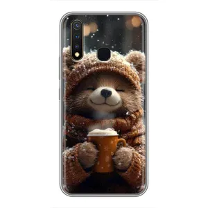 Друкований чохол 'Звірята з кавою' для Vivo Y19 (Ведмедик з кавою)
