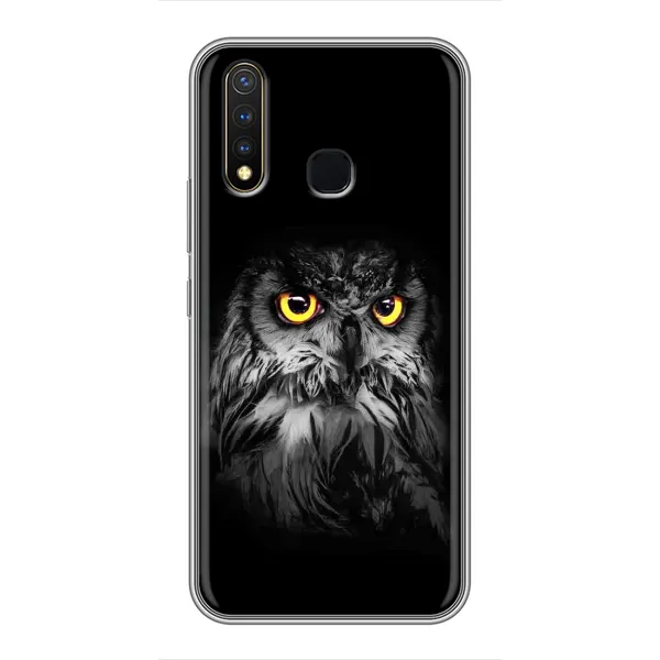 Чехол с рисунком «Сова на чёрном» для Vivo Y19 Чехол с рисунком «Сова на чёрном» для Vivo Y19