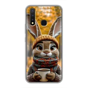 Друкований чохол 'Звірята з кавою' для Vivo Y19 (Зайчик з кавою)