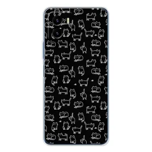 Чохол на тематику: Коти для Vivo Y19s Pro (Котики на чорному)