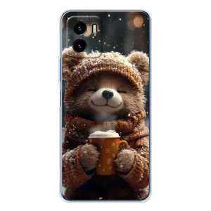 Печатный чехол «Зверята с кофе» для Vivo Y19s Pro (Медвежонок с кофе)
