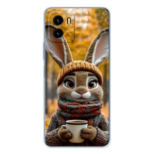 Печатный чехол «Зверята с кофе» для Vivo Y19s Pro (Зайчик с кофе)