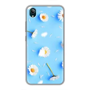 Чохол з Квітами для ViVO Y1s (ромашки на блакитному)