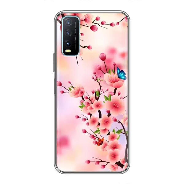 Чехол с рисунком «Бабочки на сакуре» для Vivo Y20