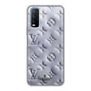 Текстурный Чехол Louis Vuitton для Виво Y20 (Белый ЛВ)
