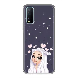 Чехол Стильные девушки на ViVO Y20 (Девушка и сердечки)