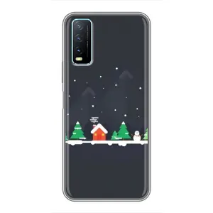 Силиконовый бампер на рождество для ViVO Y20 (Город зимний)