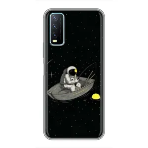 Силіконовый Чохол з принтом "Космонавти" на ViVO Y20 (Космонавт на рибалці)