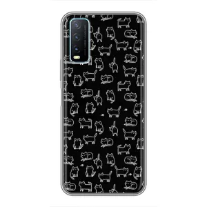Чохол на тематику: Коти для Vivo Y20 (Котики на чорному)