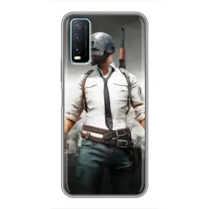 Силиконовый чехол с картинкой "Герой Pubg" на ViVO Y20 (Пабг)