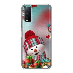 Чехлы на Новый Год ViVO Y20 (Снеговик в шапке)
