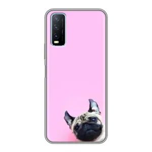 Бампер для ViVO Y20 з картинкою "Песики" (Собака на рожевому)
