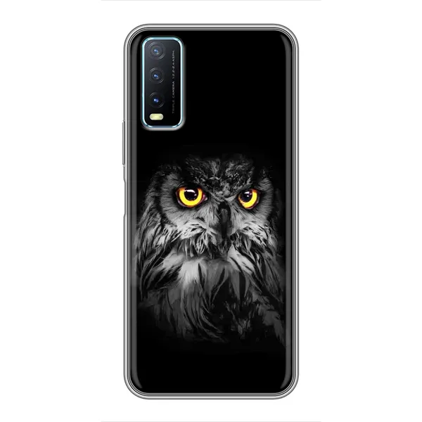 Чехол с рисунком «Сова на чёрном» для Vivo Y20 Чехол с рисунком «Сова на чёрном» для Vivo Y20