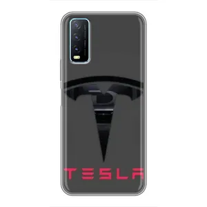 Силіконовий бампер з картинкою машини на ViVO Y20 (Logo TESLA)