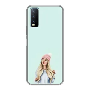 Силиконовый Чехол на ViVO Y20 с картинкой Стильных Девушек (В шапке)