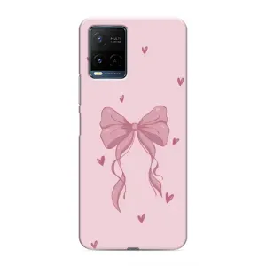 Чехол банты для Vivo Y21 / Y21s (Бант на розовом)