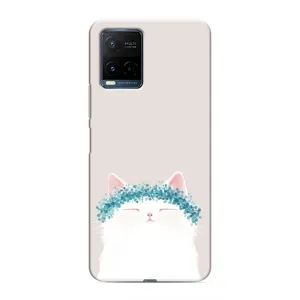 Чехол на тематику: Коты для Vivo Y21 / Y21s (Белый котик)
