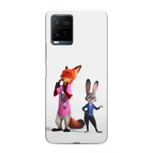 Силиконовый чехол с принтом Зоотрополіс для Vivo Y21 / Y21s (Джуди и Ник)