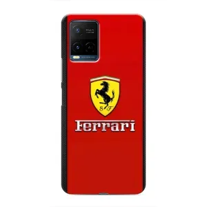 Силиконовый бампер с картинкой машины на Vivo Y21 / Y21s (Ferrari Logo)