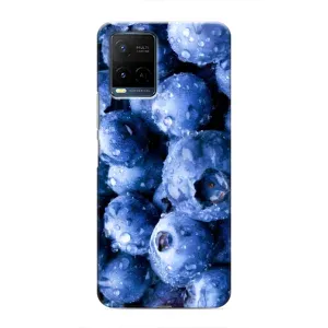 Чехол с изображением вкусной еды для Vivo Y21 / Y21s (Голубика)