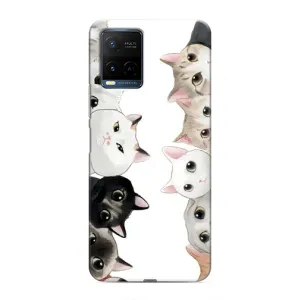 Силиконовый чехол с котиком для Vivo Y21 / Y21s (Коты)