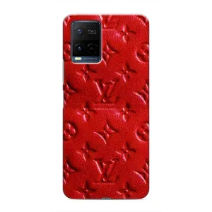 Текстурный Чехол Louis Vuitton для Виво Y21 (Красный ЛВ)