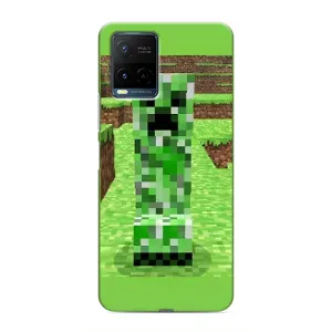Чехлы для Vivo Y21 / Y21s (Персонажи Майн Крафт) (Крипер 2)