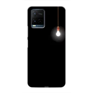 Чехол с картинками на черном фоне для Vivo Y21 / Y21s (Лампочка)