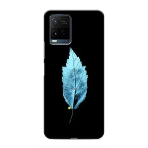 Чехол с картинками на черном фоне для Vivo Y21 / Y21s (Листочек)