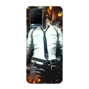 Силиконовый чехол с картинкой "Герой Pubg" на Vivo Y21 / Y21s (Man Пубг)