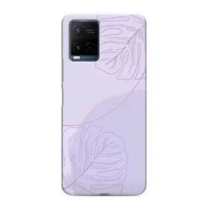 Чохол квітковий дизайн для Vivo Y21 / Y21s (Монстера фіолетова)