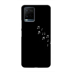 Чехол с картинками на черном фоне для Vivo Y21 / Y21s (Ноты)