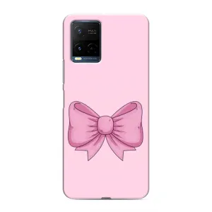 Чехол банты для Vivo Y21 / Y21s (Розовый бантик)