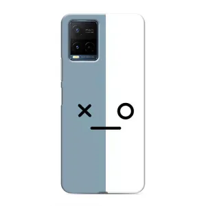 Силиконовые Чехлы (смешные стикеры) для Vivo Y21 / Y21s (Серо-белый)