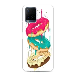 Чехол с изображением вкусной еды для Vivo Y21 / Y21s (Сочные пончики)