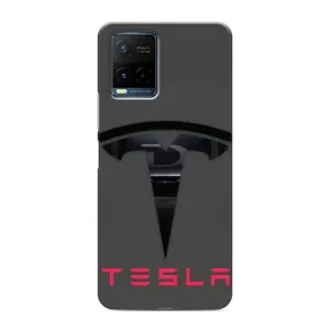 Силиконовый бампер с картинкой машины на Vivo Y21 / Y21s (Logo TESLA)