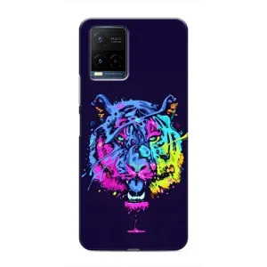Силиконовый бампер с картинкой животных для Vivo Y21 / Y21s (Тигр-Арт)